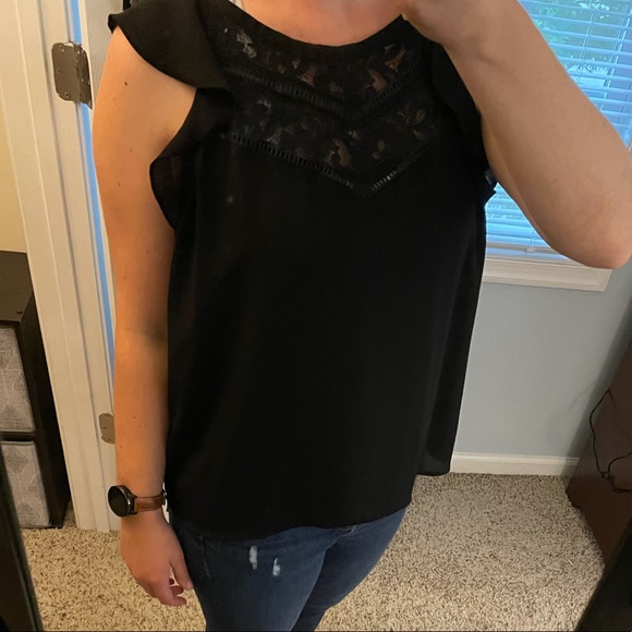 Express Black Short Sleeved Blouse - Picture 3 of 4